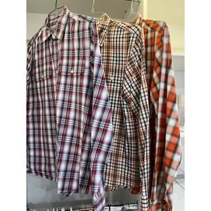 Michael‎ Kors Plaid Button Down Shirt lot of 3 Mens Long Sleeve Checkered Casual